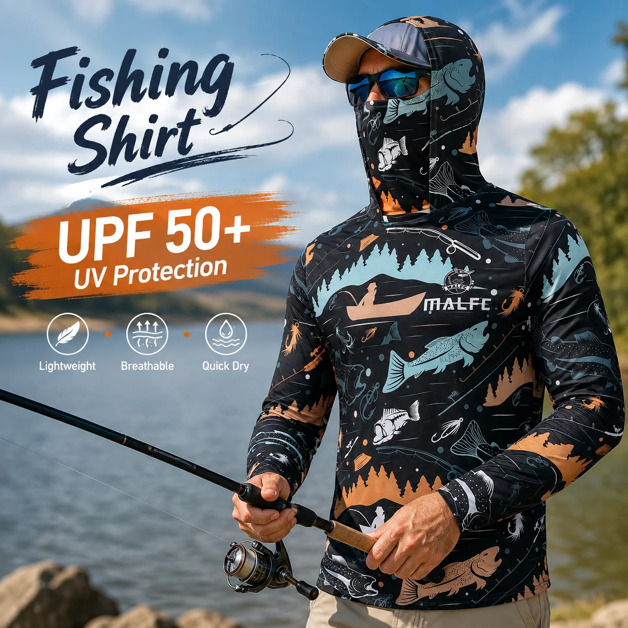 Erkekler için UPF 50+ UV Korum - Fishing Mask Sun Protection incelemesi ve fiyatı
